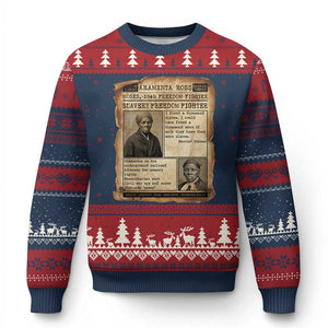 Harriet Tubman Newspaper Ugly Christmas Sweater Slavery Freedom Fighter Historical TS12 Navy Red Print Your Wear