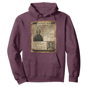 Harriet Tubman Newspaper Hoodie Slavery Freedom Fighter Historical TS12 Maroon Print Your Wear