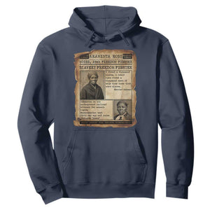 Harriet Tubman Newspaper Hoodie Slavery Freedom Fighter Historical TS12 Navy Print Your Wear