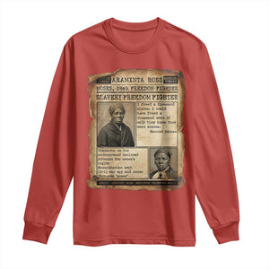 Harriet Tubman Newspaper Long Sleeve Shirt Slavery Freedom Fighter Historical TS12 Red Print Your Wear