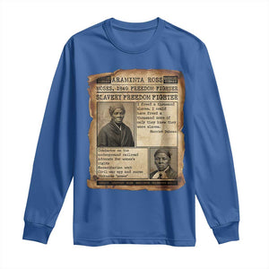 Harriet Tubman Newspaper Long Sleeve Shirt Slavery Freedom Fighter Historical TS12 Royal Blue Print Your Wear