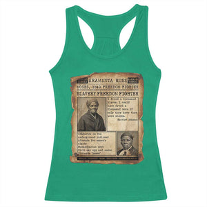 Harriet Tubman Newspaper Racerback Tank Top Slavery Freedom Fighter Historical TS12 Irish Green Print Your Wear