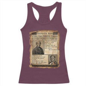 Harriet Tubman Newspaper Racerback Tank Top Slavery Freedom Fighter Historical TS12 Maroon Print Your Wear