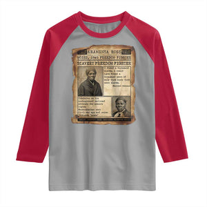 Harriet Tubman Newspaper Raglan Shirt Slavery Freedom Fighter Historical TS12 Sport Gray Red Print Your Wear
