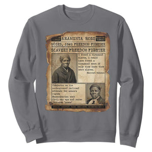 Harriet Tubman Newspaper Sweatshirt Slavery Freedom Fighter Historical TS12 Charcoal Print Your Wear