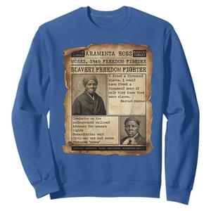 Harriet Tubman Newspaper Sweatshirt Slavery Freedom Fighter Historical TS12 Royal Blue Print Your Wear
