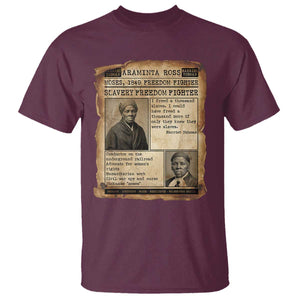 Harriet Tubman Newspaper T Shirt Slavery Freedom Fighter Historical TS12 Maroon Print Your Wear