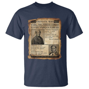 Harriet Tubman Newspaper T Shirt Slavery Freedom Fighter Historical TS12 Navy Print Your Wear