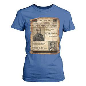 Harriet Tubman Newspaper T Shirt For Women Slavery Freedom Fighter Historical TS12 Royal Blue Print Your Wear