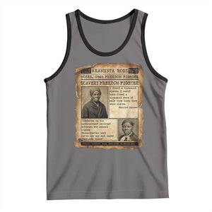 Harriet Tubman Newspaper Tank Top Slavery Freedom Fighter Historical TS12 Deep Heather Black Print Your Wear