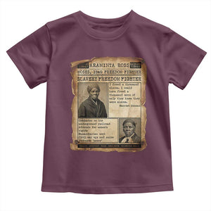 Harriet Tubman Newspaper Toddler T Shirt Slavery Freedom Fighter Historical TS12 Maroon Print Your Wear