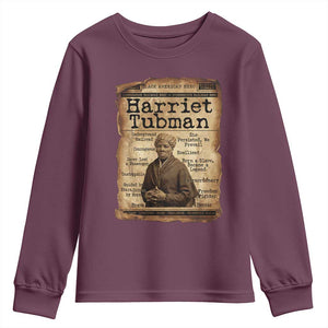 The Underground Railroad Hero Youth Sweatshirt Harriet Tubman Slavery Freedom Fighter Gift TS12 Maroon Print Your Wear