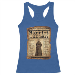 Harriet Tubman Newspaper Racerback Tank Top Strong Black Woman Leader Gift TS12 Royal Blue Print Your Wear