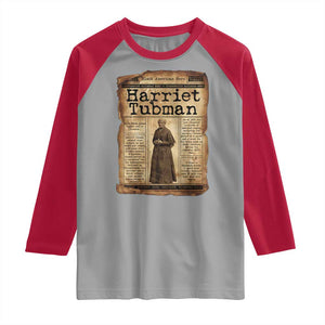 Harriet Tubman Newspaper Raglan Shirt Strong Black Woman Leader Gift TS12 Sport Gray Red Print Your Wear