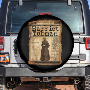 Harriet Tubman Newspaper Spare Tire Cover Strong Black Woman Leader Gift TS12 No hole Black Print Your Wear