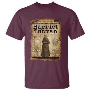 Harriet Tubman Newspaper T Shirt Strong Black Woman Leader Gift TS12 Maroon Print Your Wear