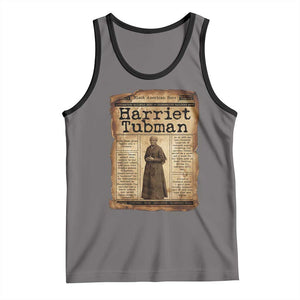 Harriet Tubman Newspaper Tank Top Strong Black Woman Leader Gift TS12 Deep Heather Black Print Your Wear