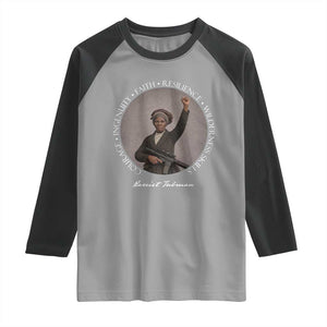Harriet Tubman Leadership Raglan Shirt Feminist History Gift TS12 Sport Gray Black Print Your Wear