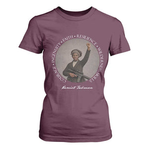 Harriet Tubman Leadership T Shirt For Women Feminist History Gift TS12 Maroon Print Your Wear