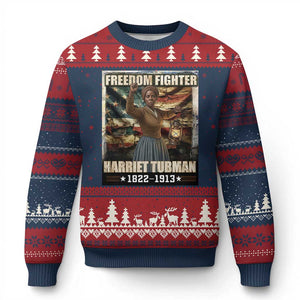 Harriet Tubman Ugly Christmas Sweater Black History African American Leader Gift TS12 Navy Red Print Your Wear