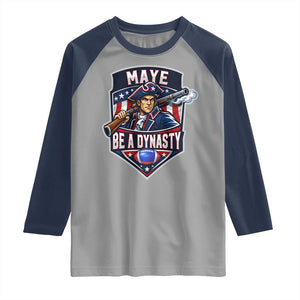 Maye Be A Dynasty Raglan Shirt Quarterback Football Fan TS12 Sport Gray Navy Print Your Wear