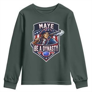 Maye Be A Dynasty Youth Sweatshirt Quarterback Football Fan TS12 Dark Forest Green Print Your Wear