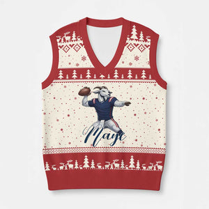 Dedicated Maye Lover V-Neck Knit Sweater Vest Football Fan Supporter TS12 Beige Red Print Your Wear