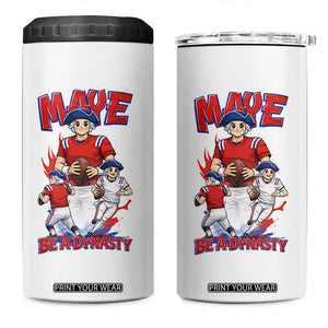 Maye Be A Dynasty 4 in 1 Can Cooler Tumbler Funny QB Football Fan TS12 One Size: 16 oz White Print Your Wear