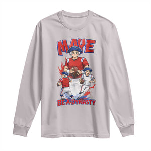 Maye Be A Dynasty Long Sleeve Shirt Funny QB Football Fan TS12 Ice Gray Print Your Wear