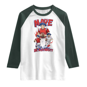 Maye Be A Dynasty Raglan Shirt Funny QB Football Fan TS12 White Dark Forest Green Print Your Wear