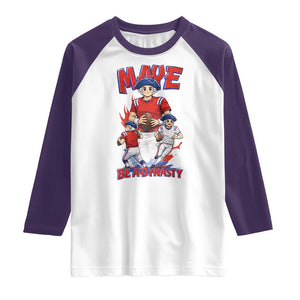 Maye Be A Dynasty Raglan Shirt Funny QB Football Fan TS12 White Purple Print Your Wear