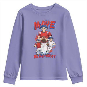 Maye Be A Dynasty Youth Sweatshirt Funny QB Football Fan TS12 Violet Print Your Wear
