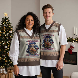 We All We Got We All We Need V-Neck Knit Sweater Vest Football Fan TS12 Mocha Mousse Print Your Wear