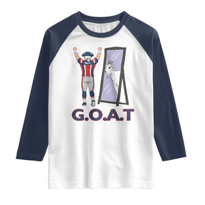 Number Ten Mirror Goat Raglan Shirt Football Lover Gift TS12 White Navy Print Your Wear