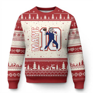 Maye Lover Ugly Christmas Sweater QB 10 Player Fan TS12 Beige Red Print Your Wear