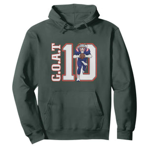 Number Ten Football Quarterback Fan Hoodie TS12 Dark Forest Green Print Your Wear