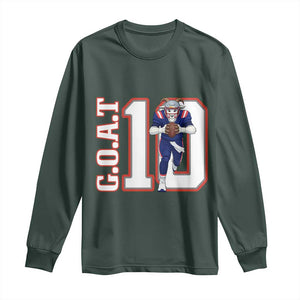 Number Ten Football Quarterback Fan Long Sleeve Shirt TS12 Dark Forest Green Print Your Wear