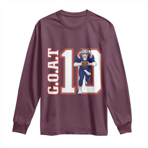 Number Ten Football Quarterback Fan Long Sleeve Shirt TS12 Maroon Print Your Wear