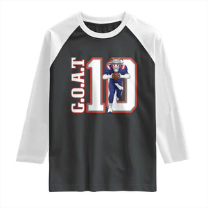 Number Ten Football Quarterback Fan Raglan Shirt TS12 Black White Print Your Wear