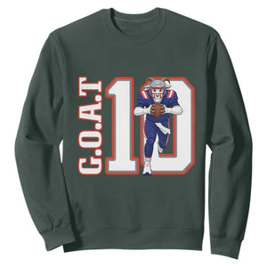 Number Ten Football Quarterback Fan Sweatshirt TS12 Dark Forest Green Print Your Wear