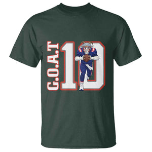 Number Ten Football Quarterback Fan T Shirt TS12 Dark Forest Green Print Your Wear