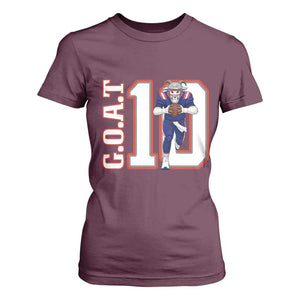 Number Ten Football Quarterback Fan T Shirt For Women TS12 Maroon Print Your Wear