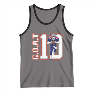 Number Ten Football Quarterback Fan Tank Top TS12 Deep Heather Black Print Your Wear