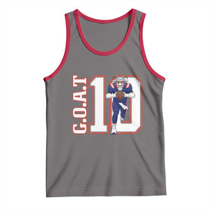 Number Ten Football Quarterback Fan Tank Top TS12 Deep Heather Red Print Your Wear