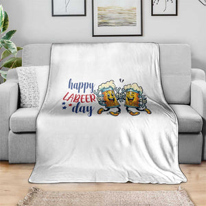 Happy Labeer Day Throw Blanket Funny Labor Day Beer Union Worker Humor