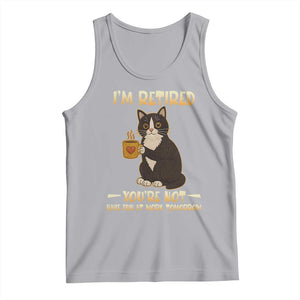 Funny I Am Retired You Are Not Have Fun At Work Tomorrow Tank Top Black Cat TS12 Athletic Heather Print Your Wear