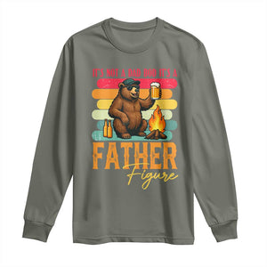 Funny Bear Dad Long Sleeve Shirt It Is Not A Dad Bod It Is A Father Figure TS12 Military Green Print Your Wear