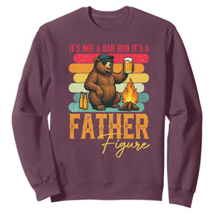 Funny Bear Dad Sweatshirt It Is Not A Dad Bod It Is A Father Figure TS12 Maroon Print Your Wear