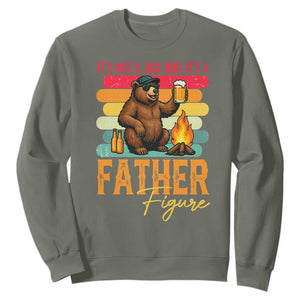 Funny Bear Dad Sweatshirt It Is Not A Dad Bod It Is A Father Figure TS12 Military Green Print Your Wear