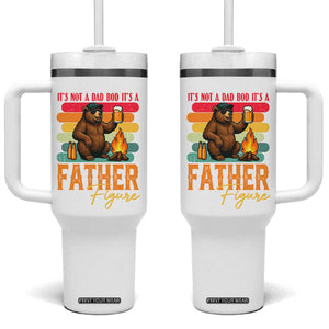 Funny Bear Dad Tumbler With Handle It Is Not A Dad Bod It Is A Father Figure TS12 One Size: 40 oz White Print Your Wear